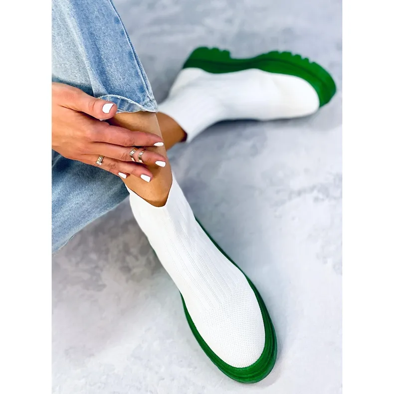 Elastic ankle boots Withers WHITE/GREEN