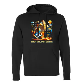 Enjoy Life, Play Guitar Camel Pullover Hoodie (Unisex)