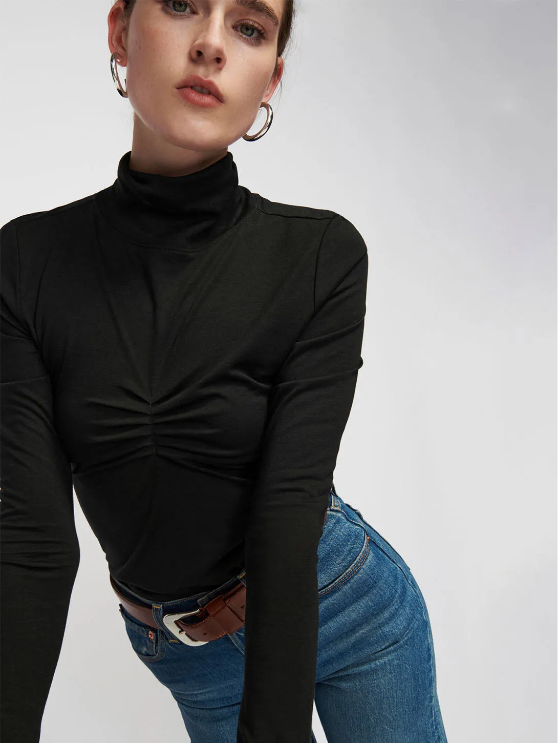 Eris Black Turtleneck - Jet Black