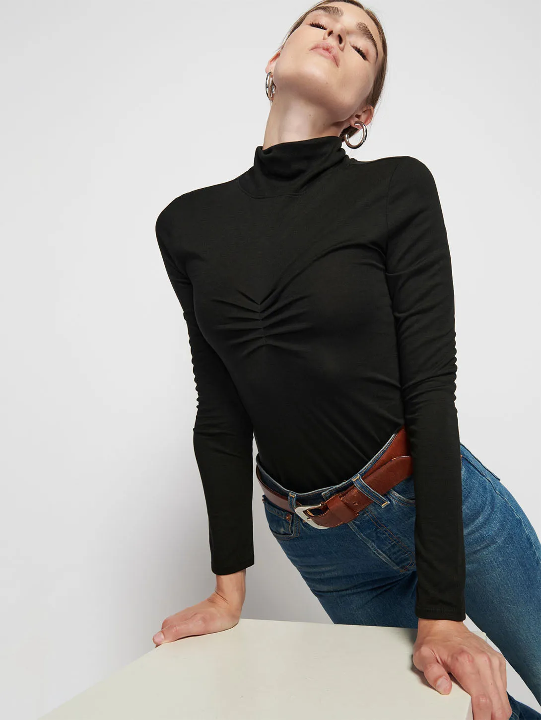 Eris Black Turtleneck - Jet Black