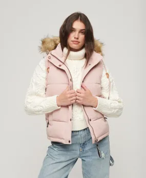 Everest Pink Blush Faux Fur Puffer Gilet