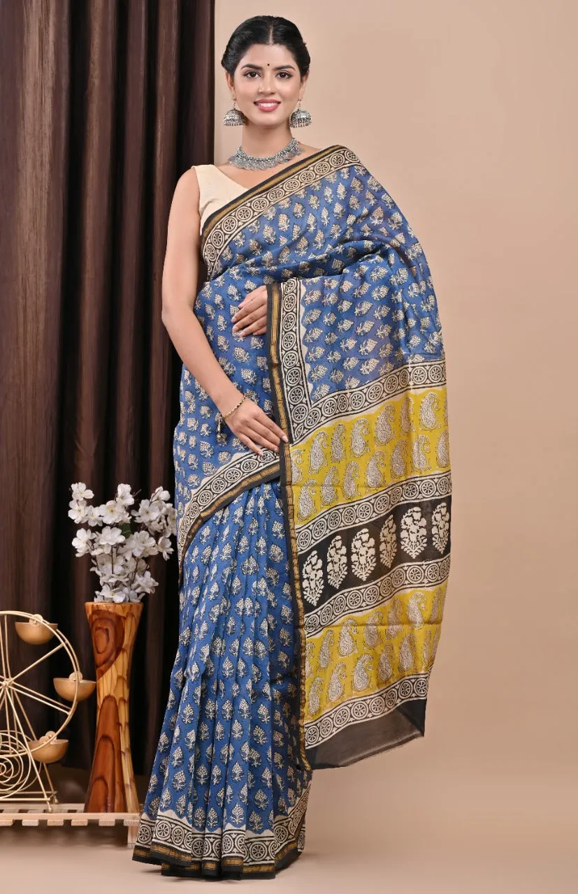 Exclusive Bagru Print Chanderi Silk Saree (CHSAR53)