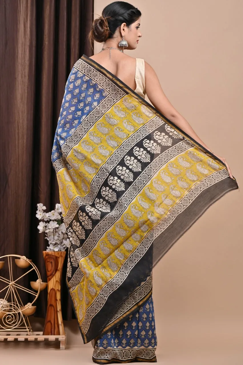 Exclusive Bagru Print Chanderi Silk Saree (CHSAR53)