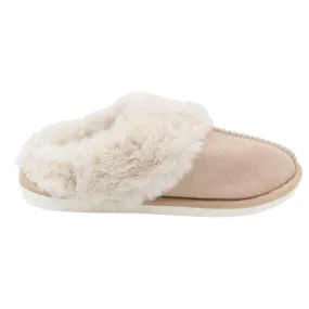 FABUCCI Camel Faux Fur Slippers - Lined, Warm & Cozy