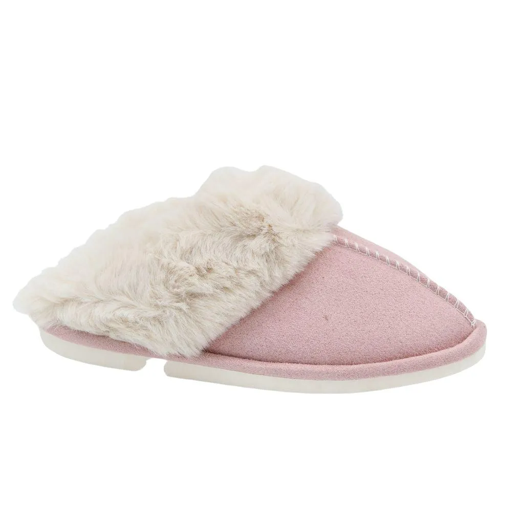 FABUCCI Pale Pink Faux Fur Slippers