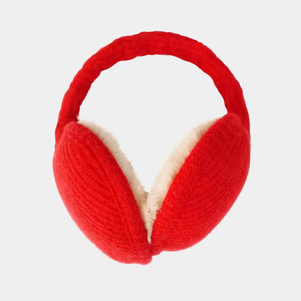 Faux Fur Lined Knitted Earmuffs | iLLASPARKZ