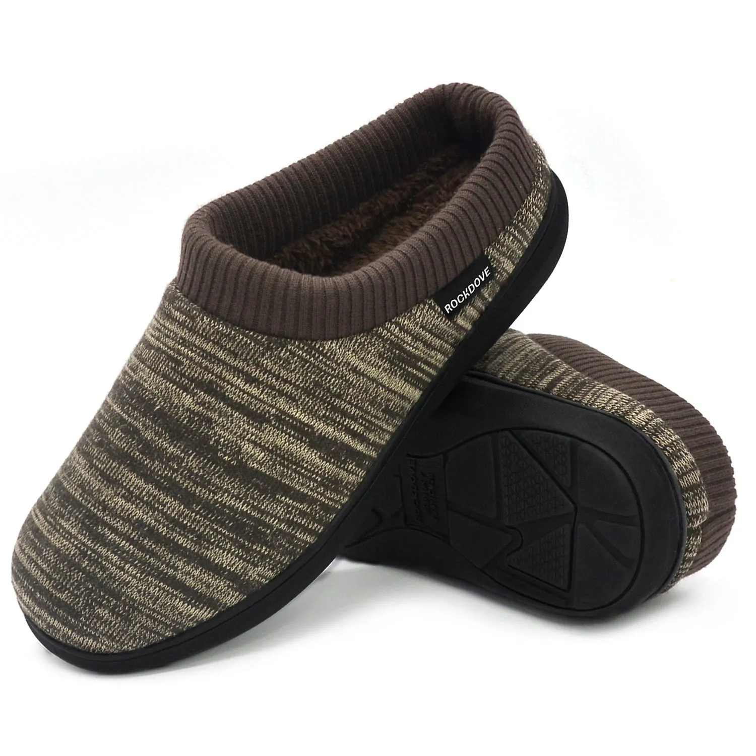 Faux Fur Lined Men's Hoodback Slipper