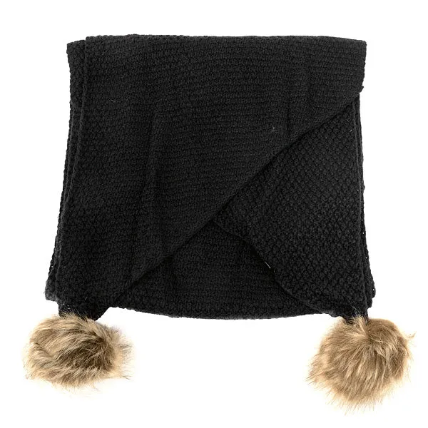 Faux Fur Pom Scarf - Google SEO optimized: Fuzzy Pom Scarf, Faux Fur, Winter Fashion