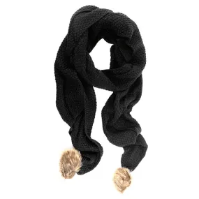 Faux Fur Pom Scarf - Google SEO optimized: Fuzzy Pom Scarf, Faux Fur, Winter Fashion