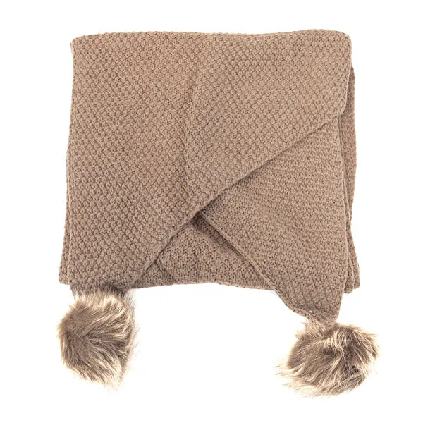 Faux Fur Pom Scarf - Google SEO optimized: Fuzzy Pom Scarf, Faux Fur, Winter Fashion