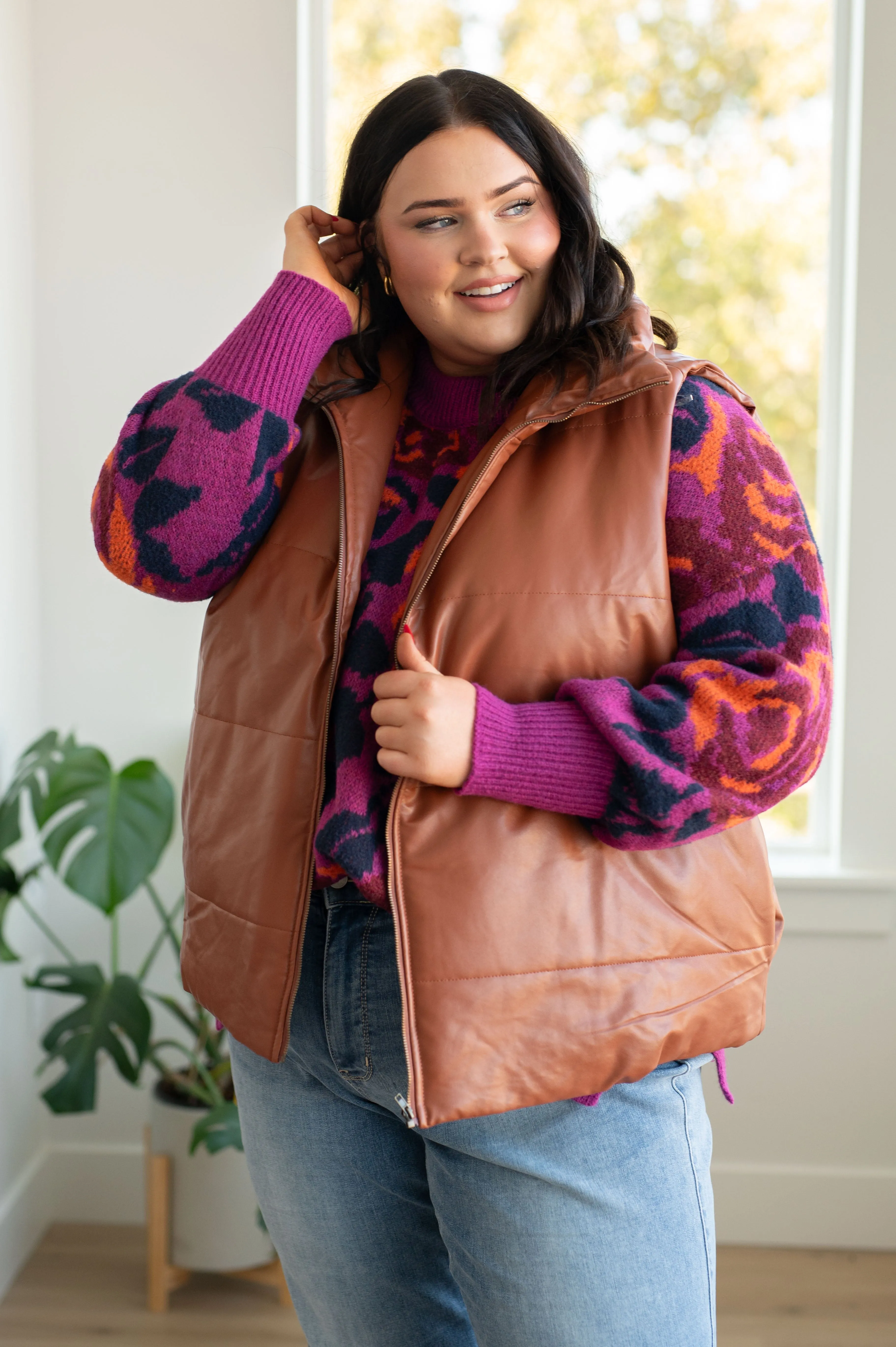 Faux Leather Puffer Vest - Shop Now!