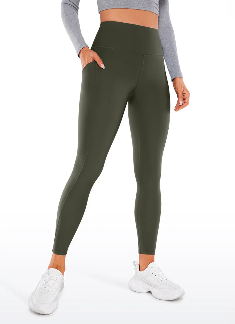 Fleece-lined leggings with soft pockets, 26.5-inch.