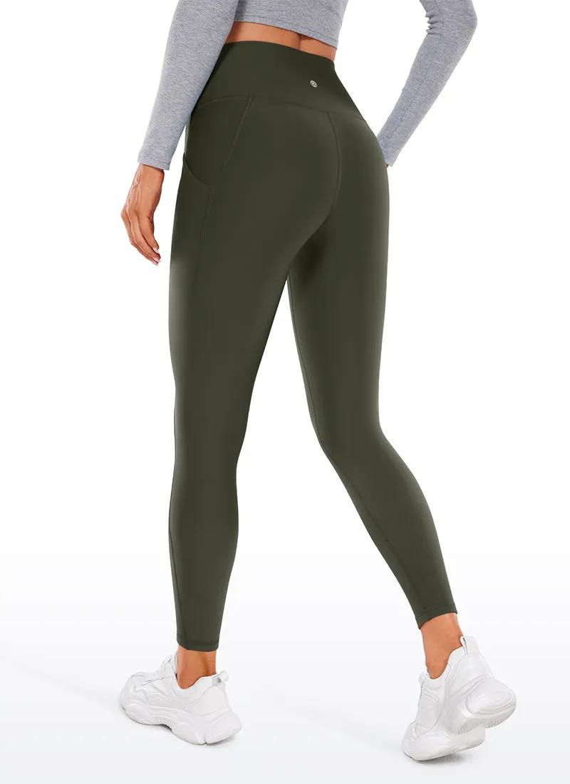 Fleece-lined leggings with soft pockets, 26.5-inch.