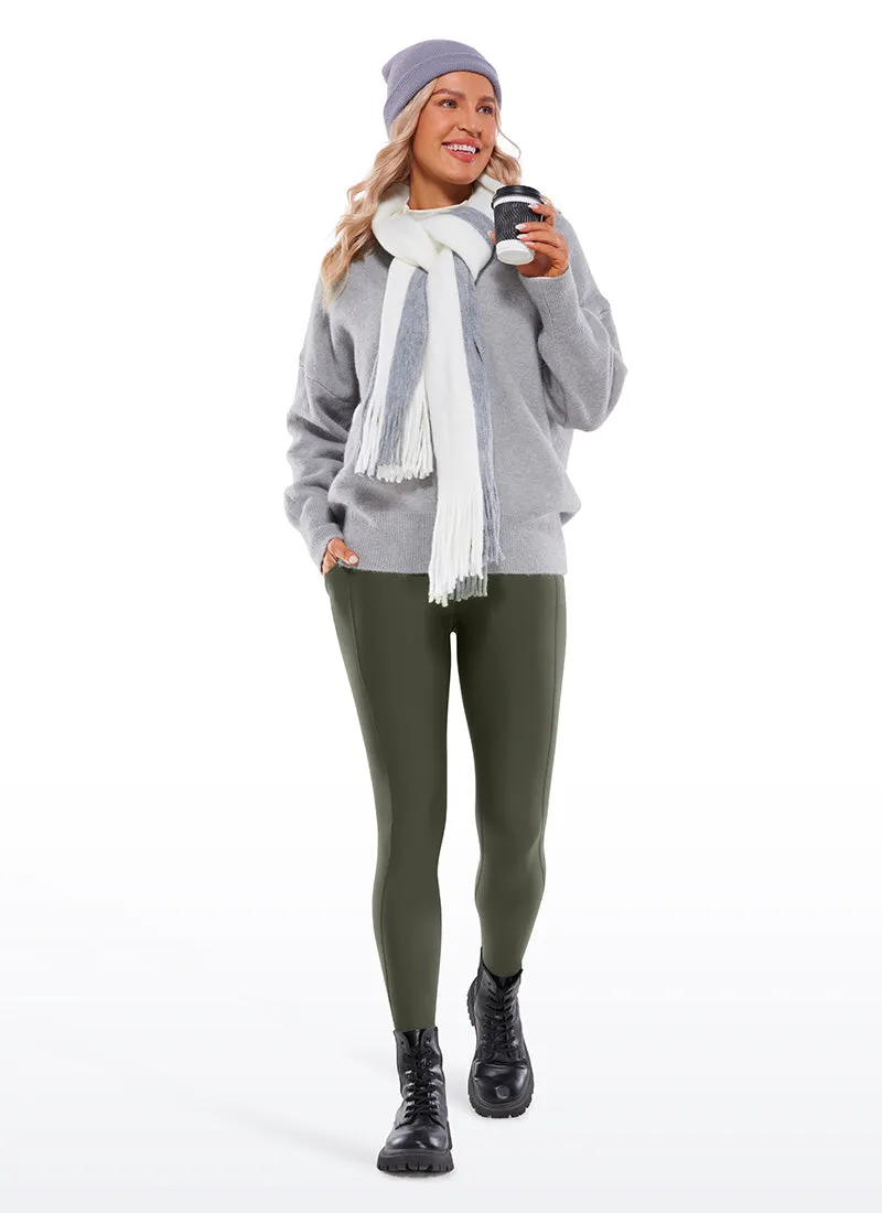 Fleece-lined leggings with soft pockets, 26.5-inch.