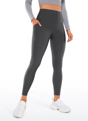 Fleece-lined leggings with soft pockets, 26.5-inch.