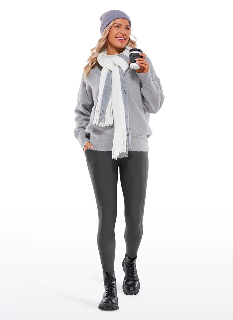 Fleece-lined leggings with soft pockets, 26.5-inch.