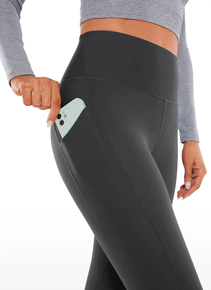 Fleece-lined leggings with soft pockets, 26.5-inch.