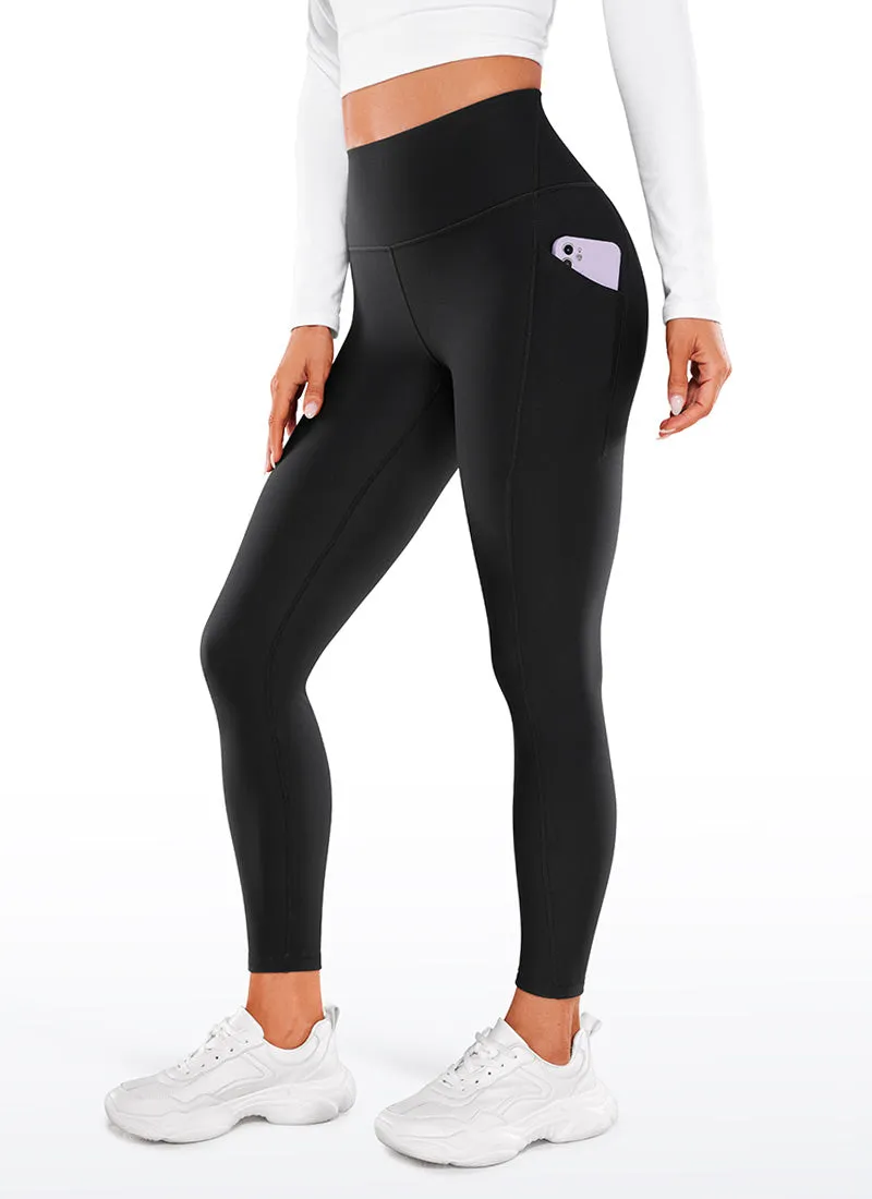 Fleece-lined leggings with soft pockets, 26.5-inch.