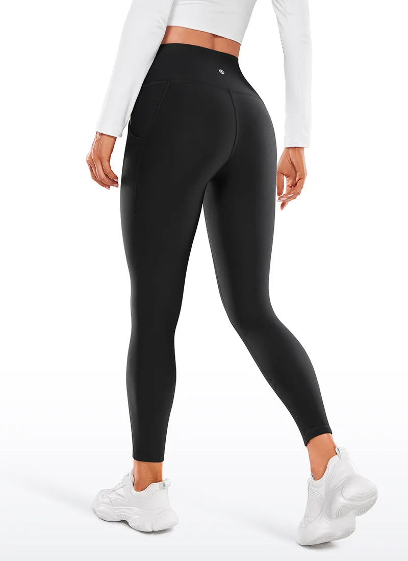 Fleece-lined leggings with soft pockets, 26.5-inch.