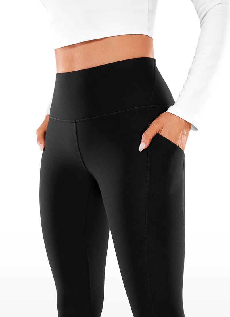 Fleece-lined leggings with soft pockets, 26.5-inch.