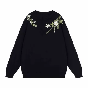 Floral Embroidered Oversized Sweater