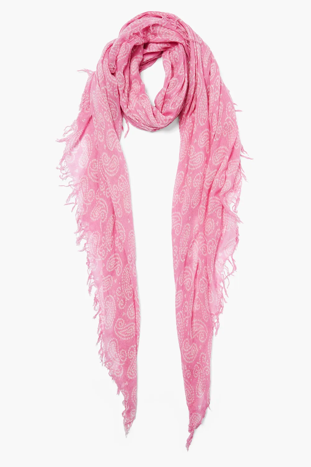 Fuchsia Pink Paisley Cashmere Silk Scarf