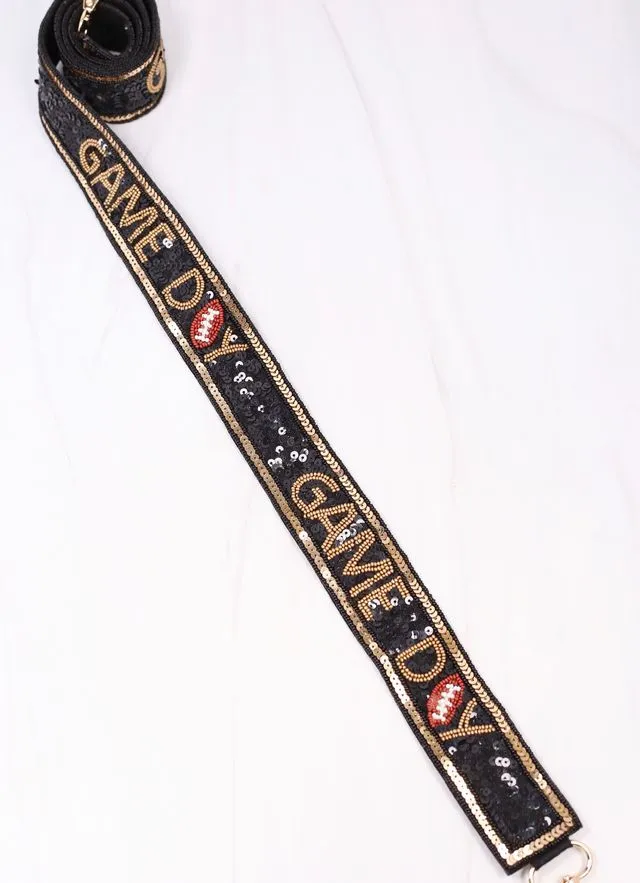 Game Day Sequin Strap BLACK GOLD