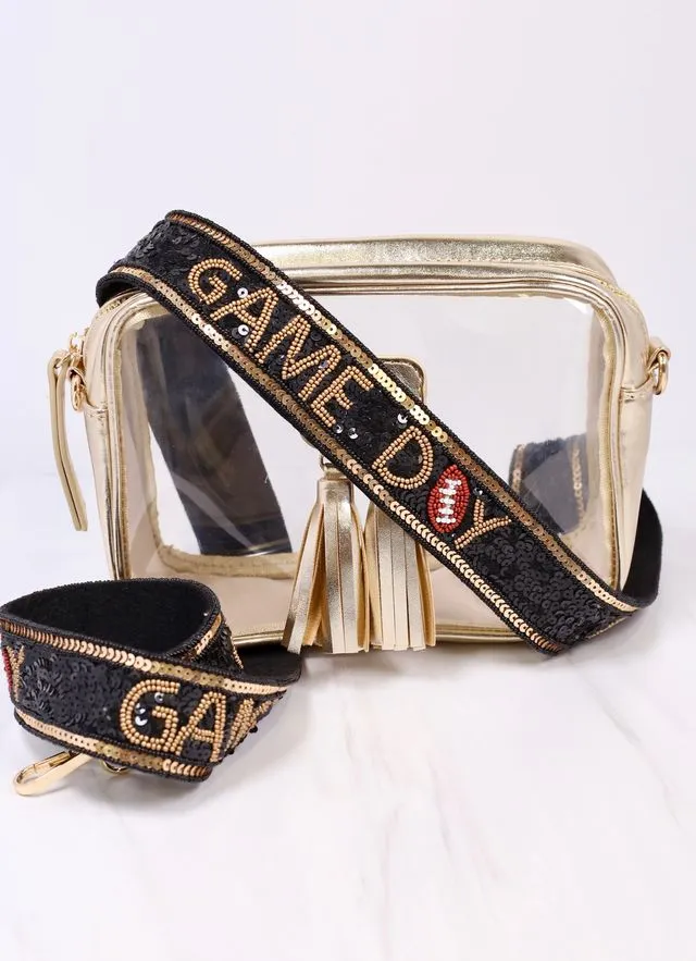 Game Day Sequin Strap BLACK GOLD