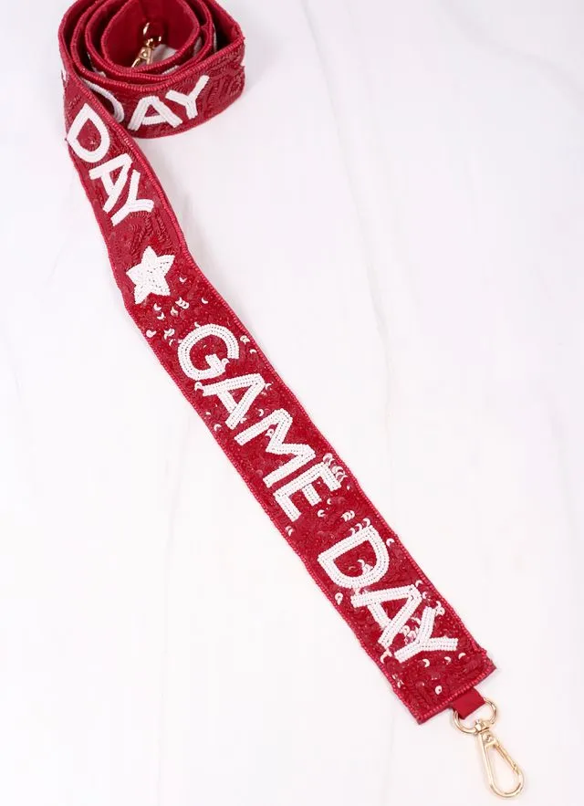 Game Day Spirit Sequin Strap Burgundy