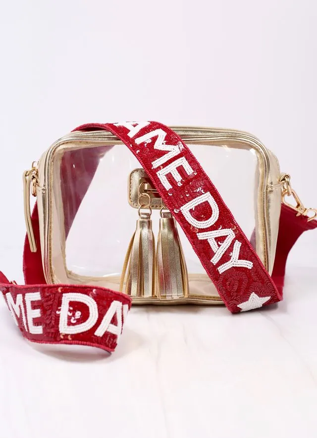 Game Day Spirit Sequin Strap Burgundy