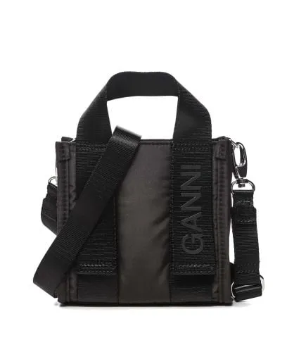 GANNI Black Mini Tech Tote Bag | Jules B