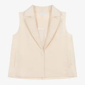 Girls Ivory Twill Waistcoat 