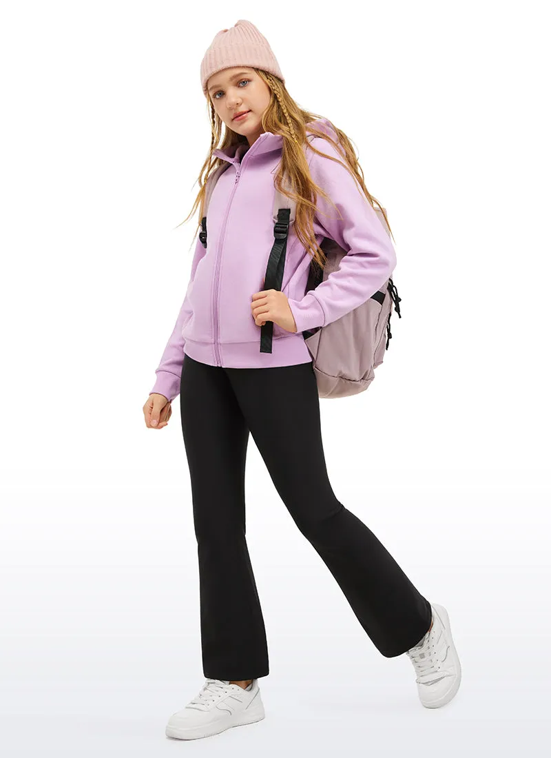 Girls Water Resistant Flare Leggings with Thermal Fleece Lining