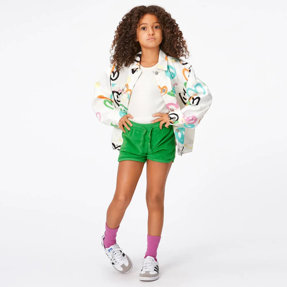 Girls White Denim Jacket