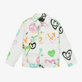 Girls White Denim Jacket