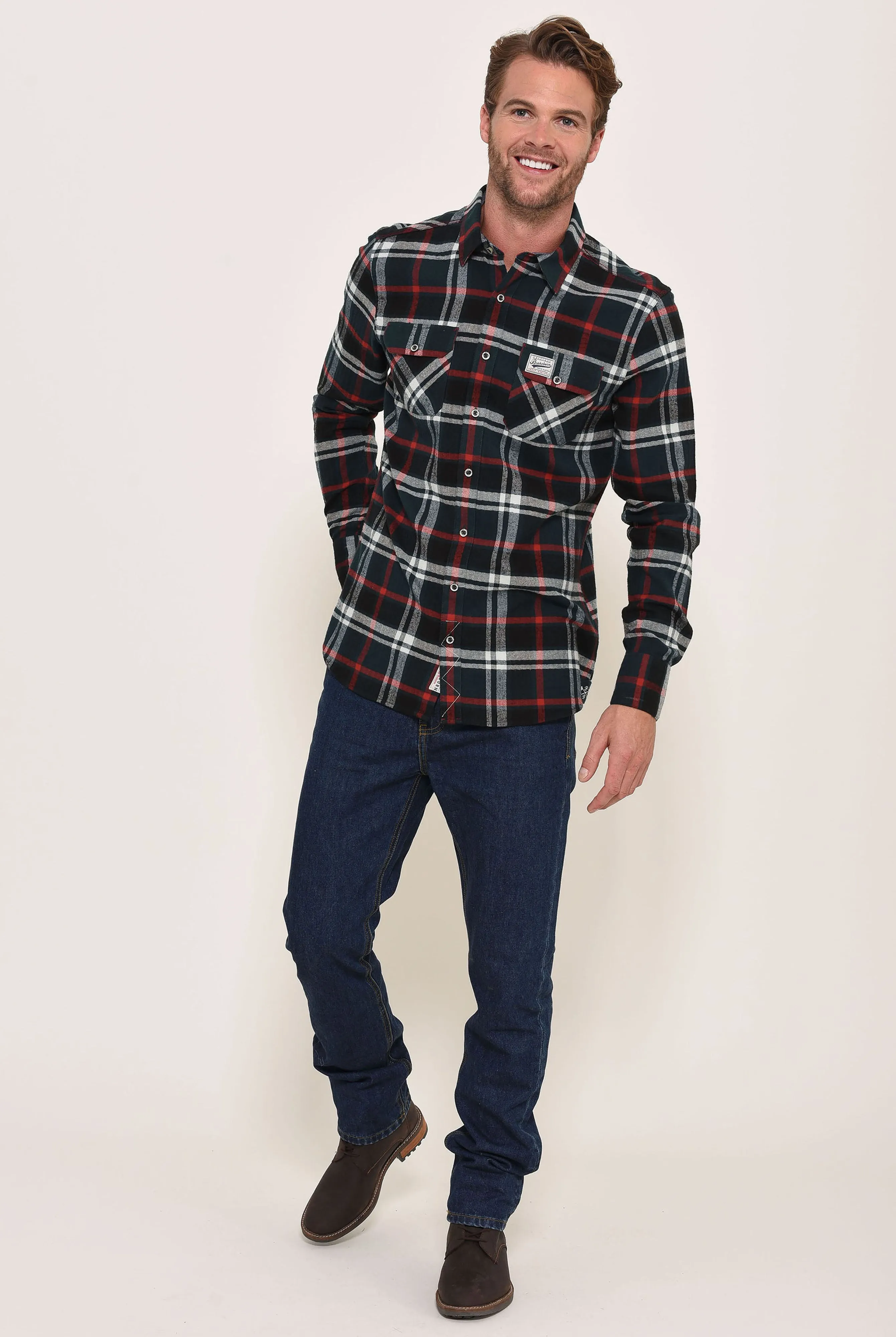 Green Flannel Check Shirt