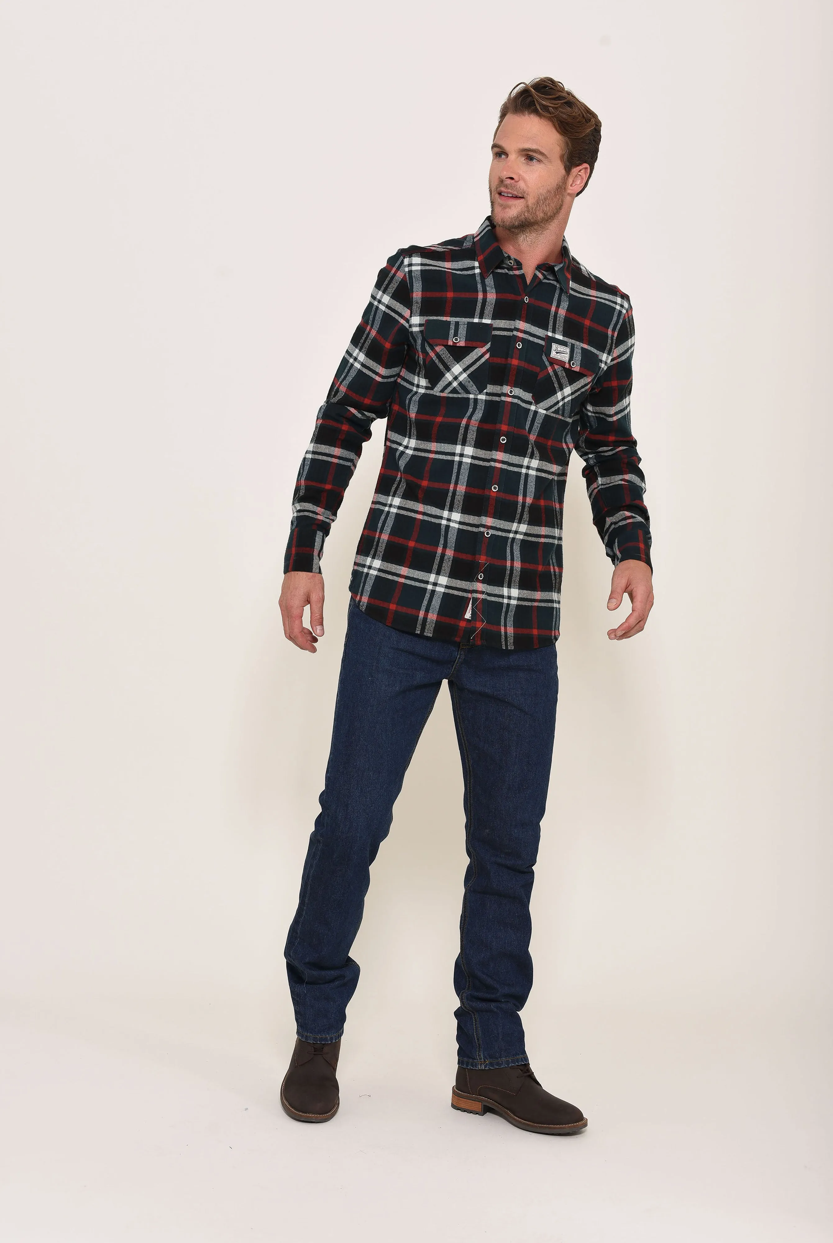 Green Flannel Check Shirt