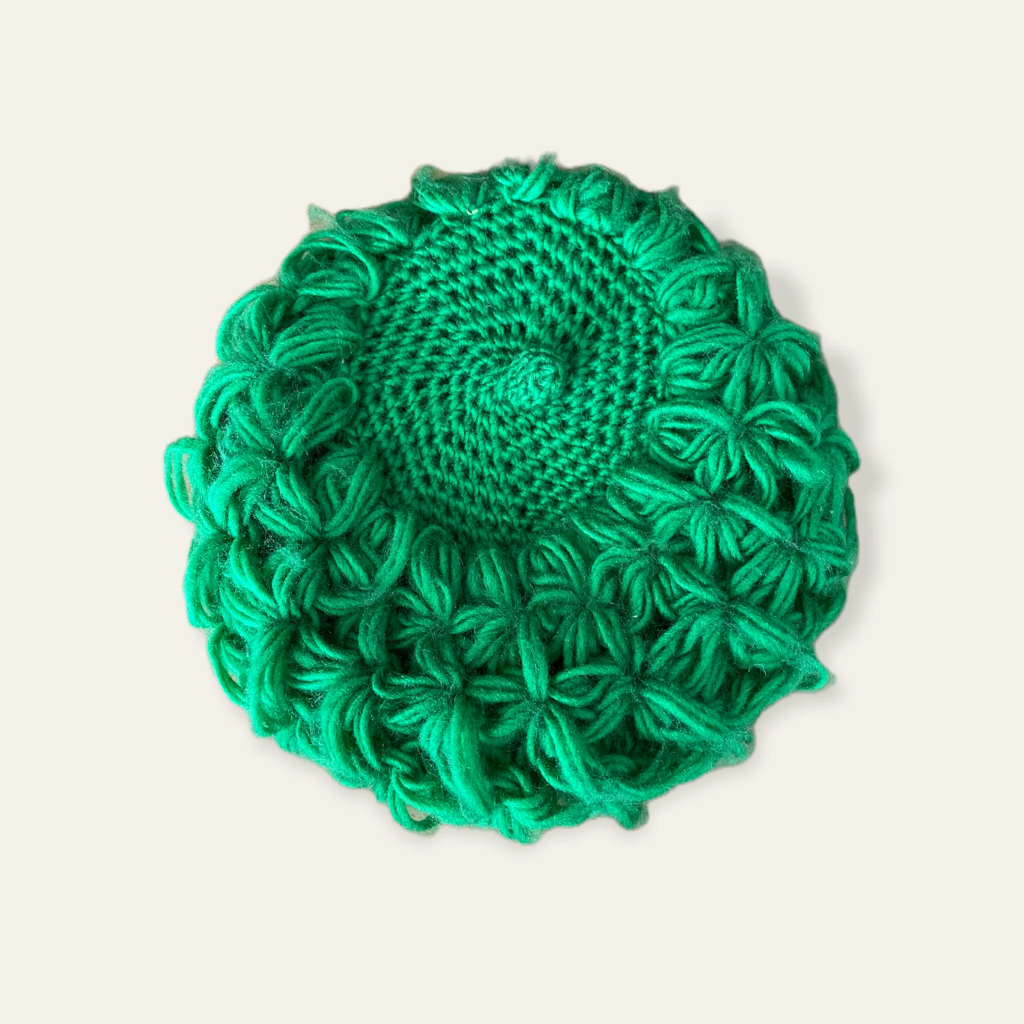 Green Knit Beret