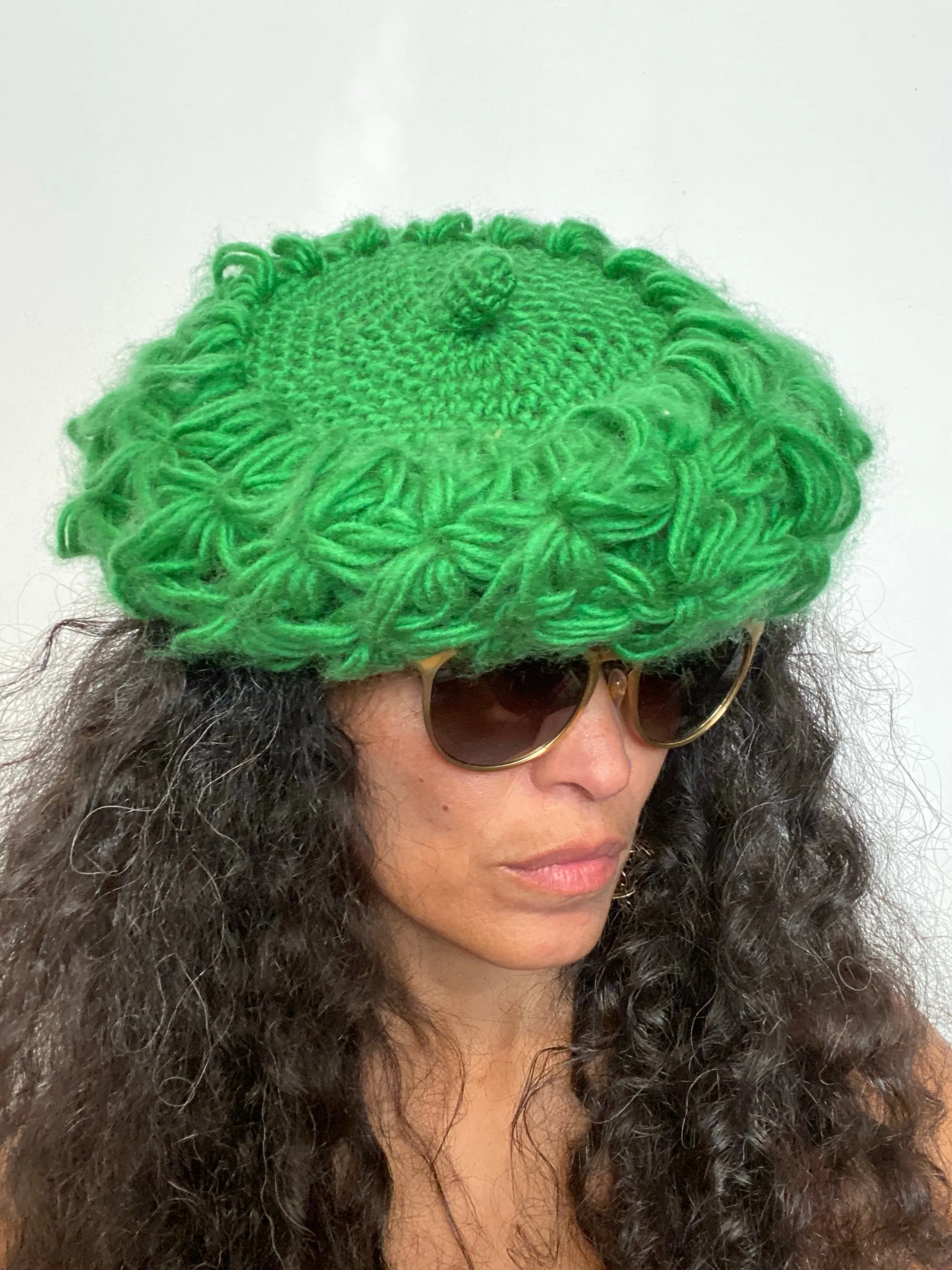 Green Knit Beret