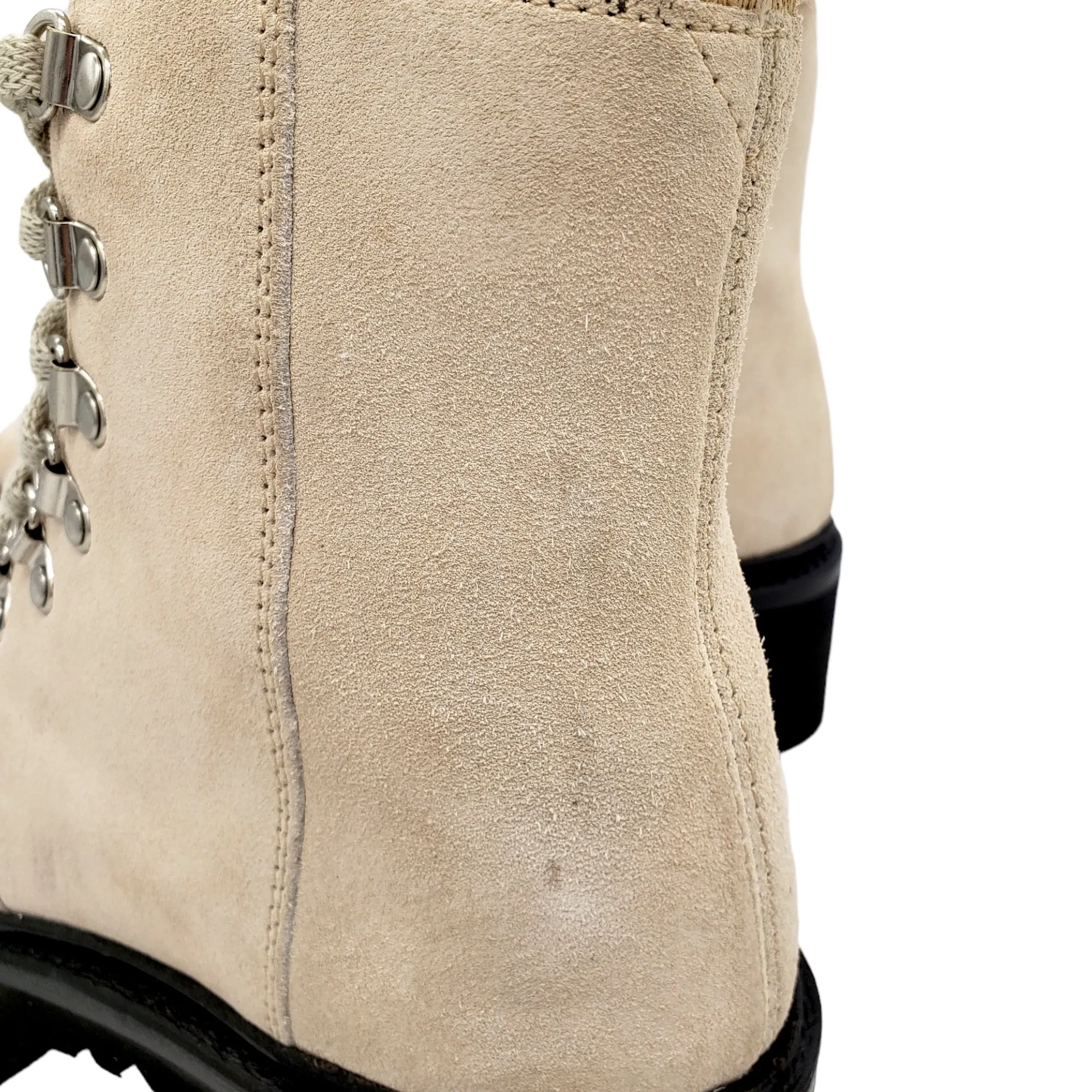 Grenson Cream Suede Lace-up Ankle Boots