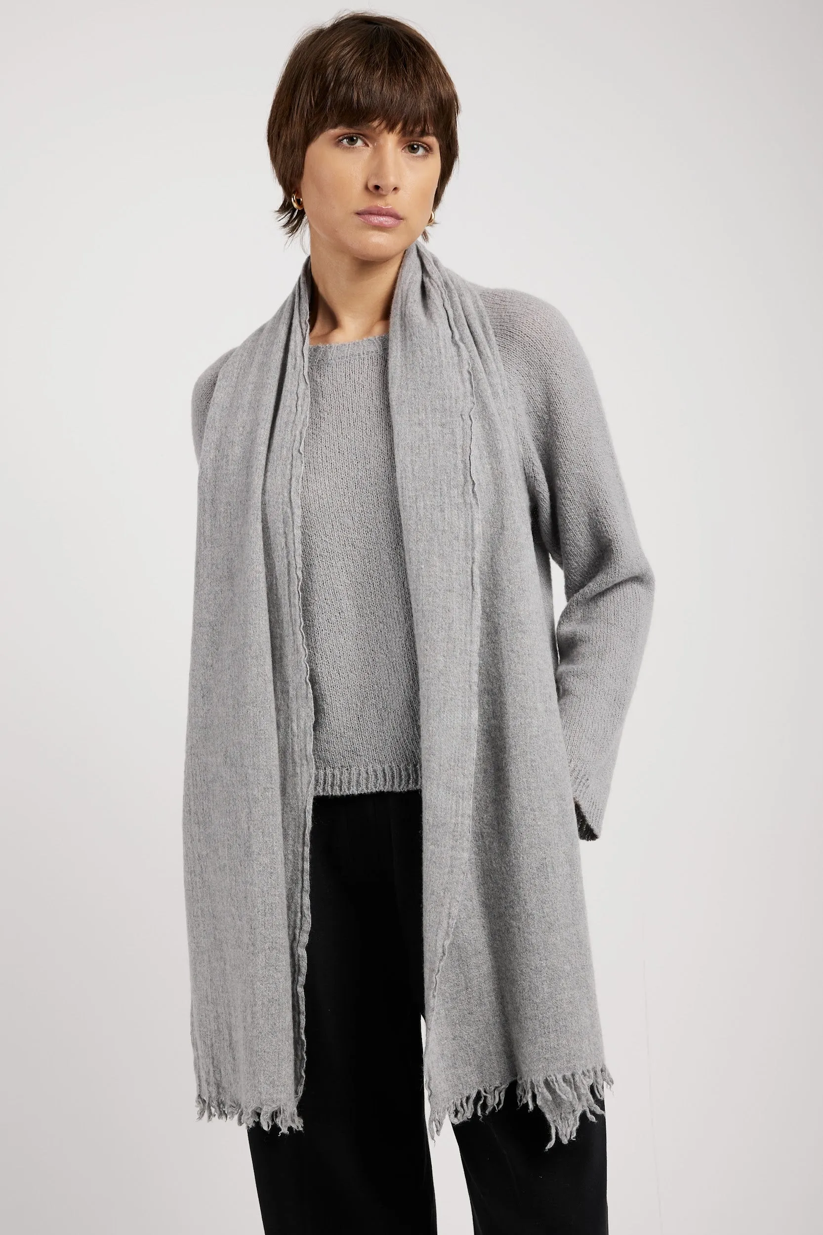 Grey Cashmere Scarf