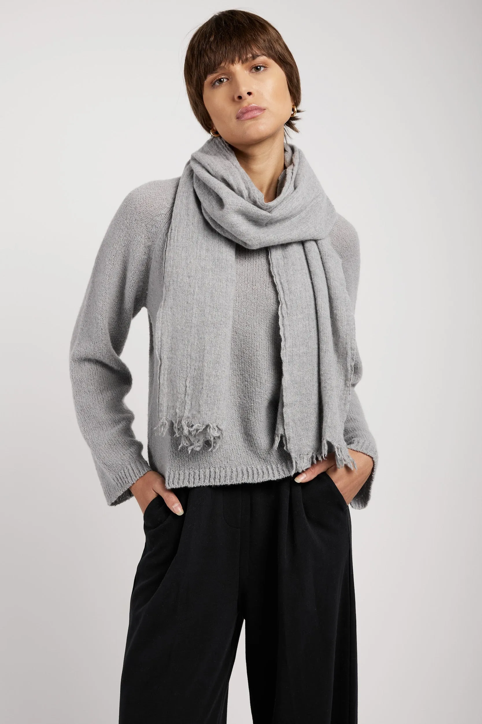 Grey Cashmere Scarf