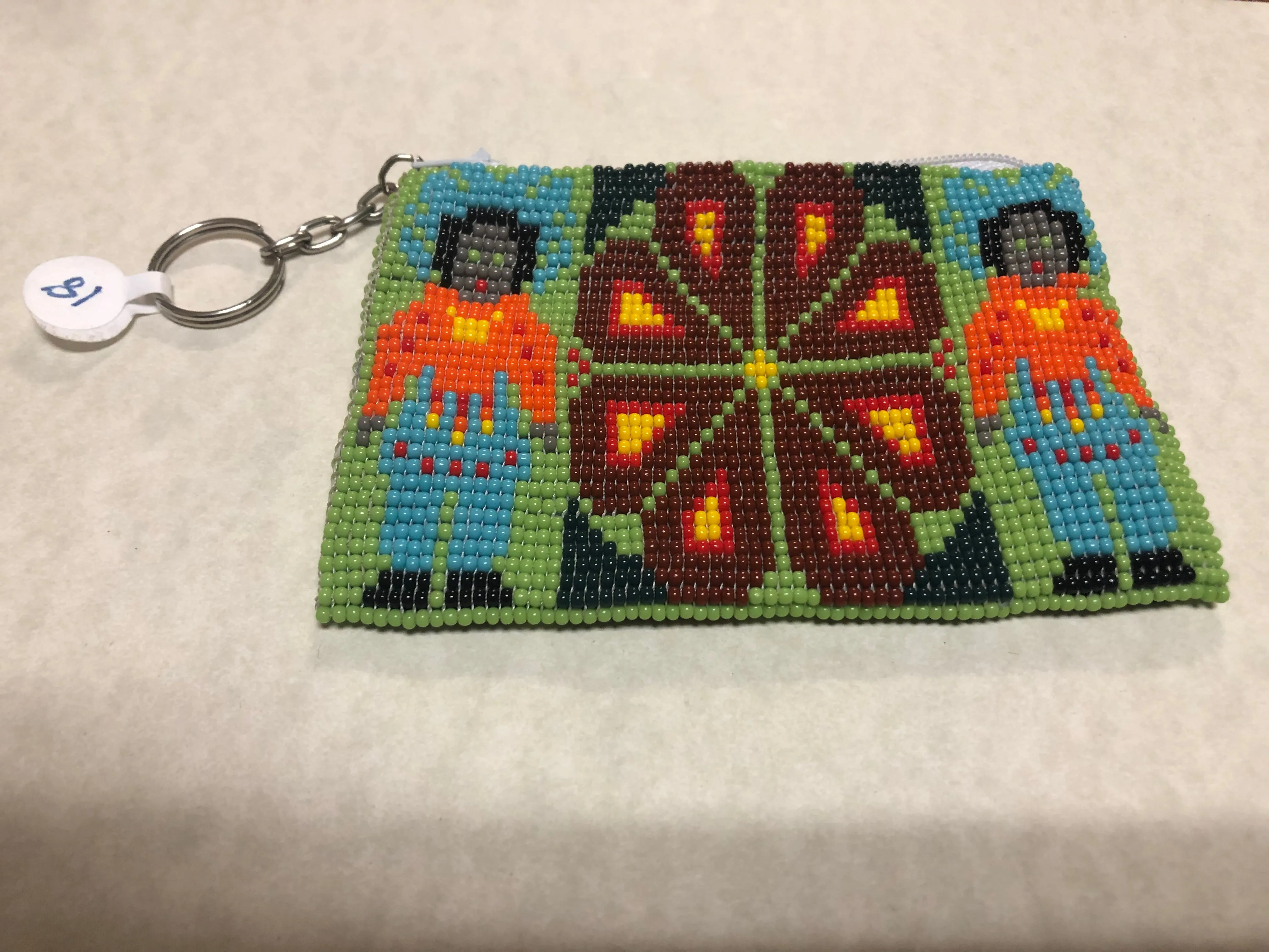 Guatemalan handcrafted glass seed beads change purse