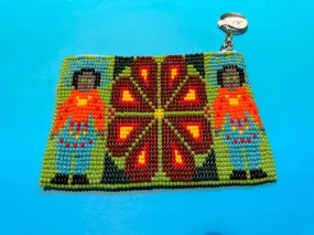 Guatemalan handcrafted glass seed beads change purse