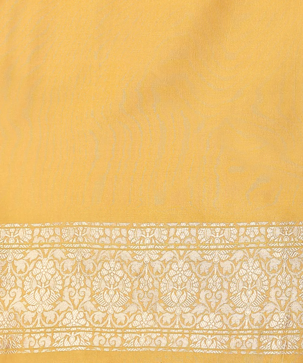 Handloom Mustard Pure Katan Silk Banarasi Saree with Zari Jaal