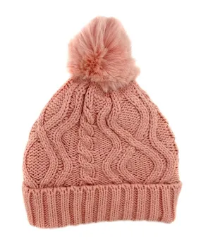 Handmade Winter Hat with Furry Pom-pom