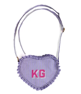 Heart Purse - Seersucker Lavender