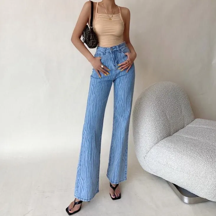 High Rise Denim Pants by Estrelia