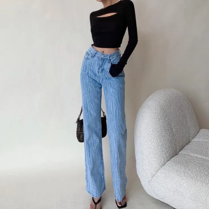 High Rise Denim Pants by Estrelia