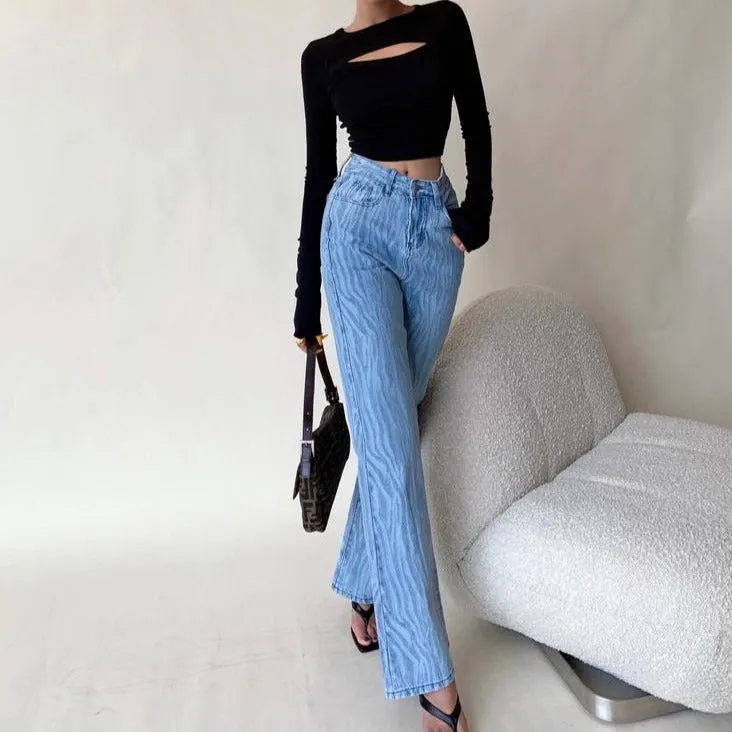 High Rise Denim Pants by Estrelia